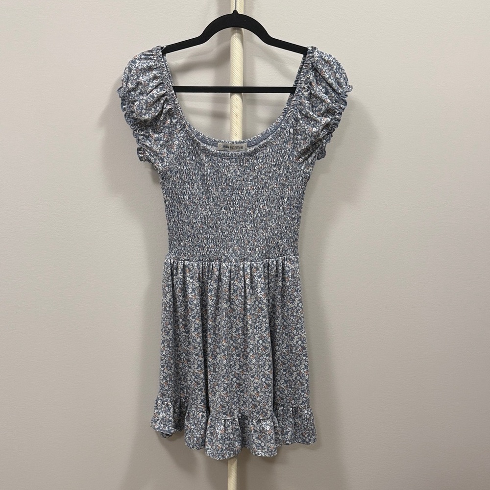 Urban Outfitters Blue Floral Smocked dress